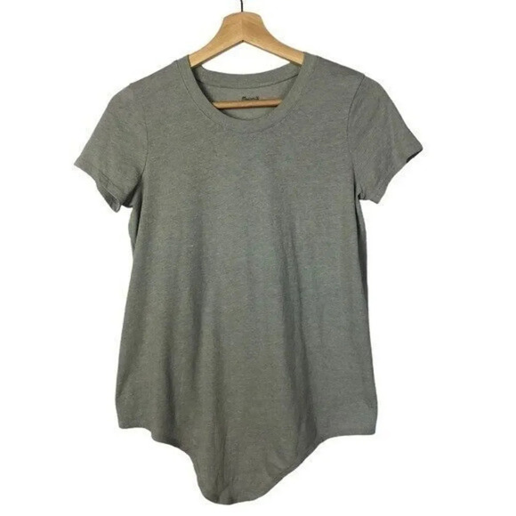 Madewell Gray Knot Front Crewneck Short Sleeve T-Shirt XS - Picture 2 of 5